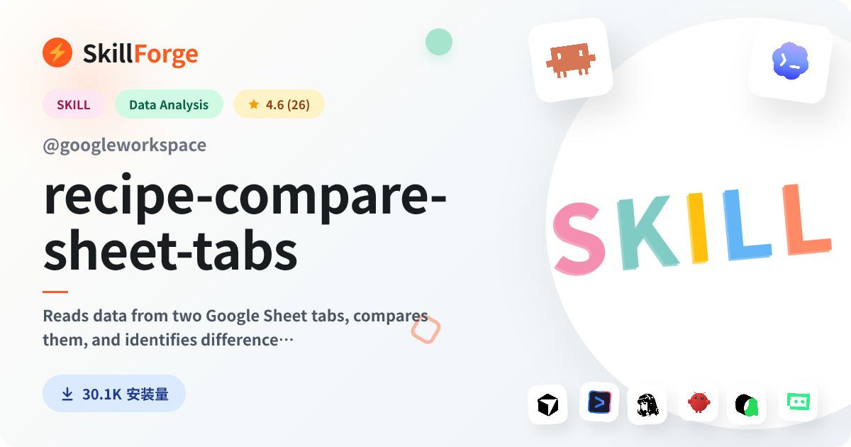 recipe-compare-sheet-tabs · google sheets — SkillForge