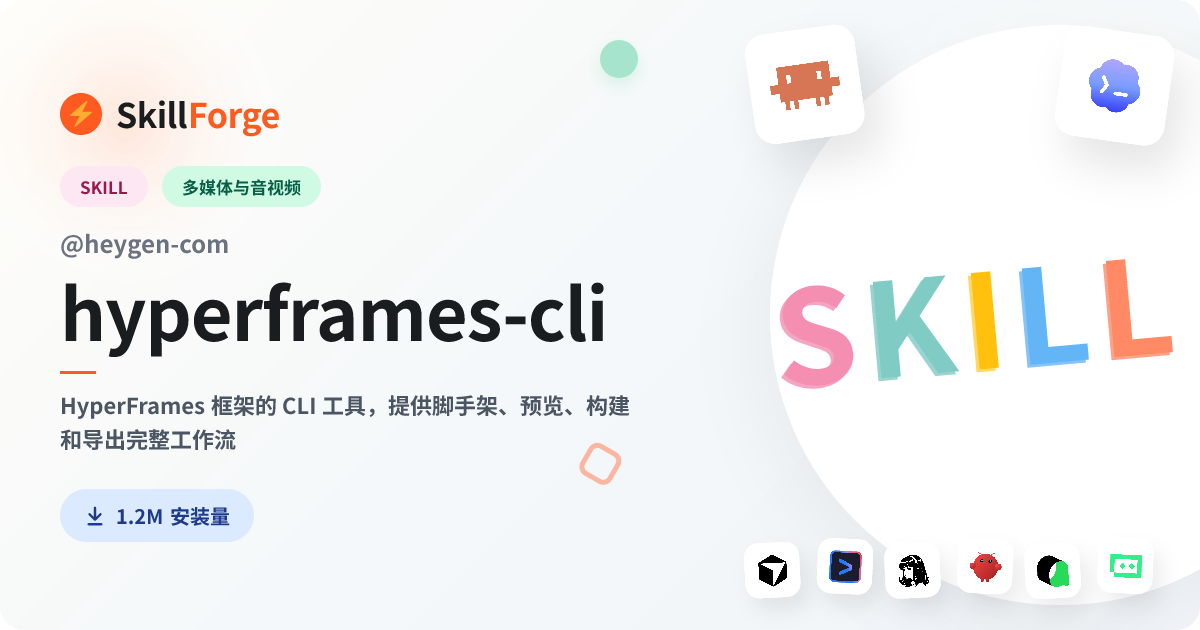 hyperframes-cli · video editing — SkillForge